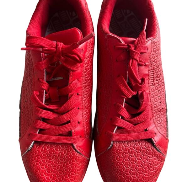 Vintage Puma Match Red Leather Sneakers RARE - Picture 1 of 5